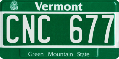 VT license plate CNC677