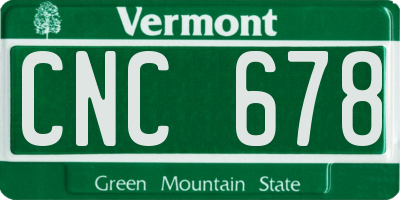 VT license plate CNC678