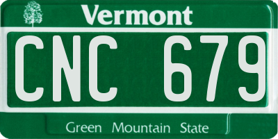 VT license plate CNC679