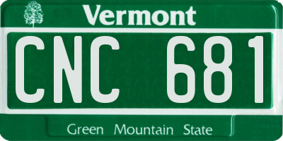 VT license plate CNC681