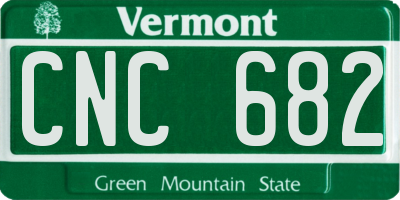 VT license plate CNC682