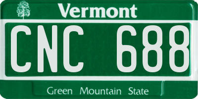 VT license plate CNC688