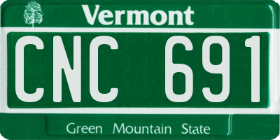 VT license plate CNC691