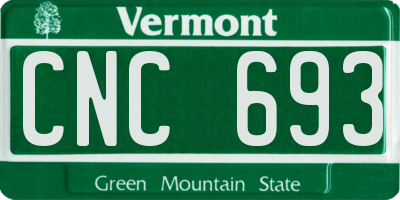 VT license plate CNC693