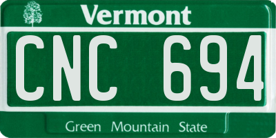 VT license plate CNC694