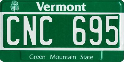 VT license plate CNC695