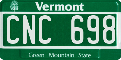 VT license plate CNC698