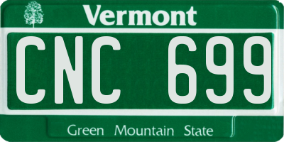 VT license plate CNC699