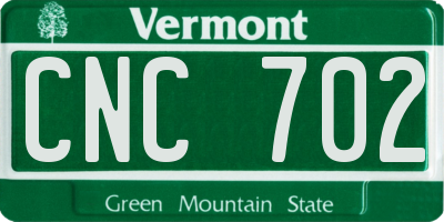 VT license plate CNC702