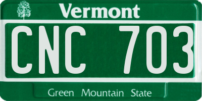 VT license plate CNC703