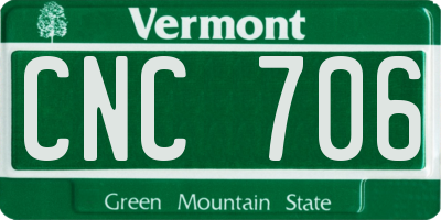VT license plate CNC706