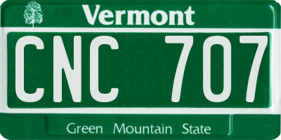 VT license plate CNC707