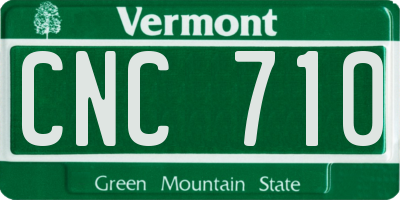 VT license plate CNC710