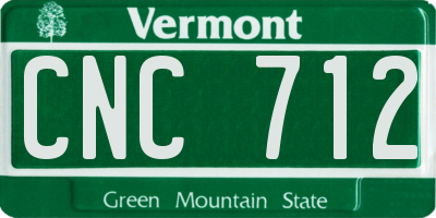 VT license plate CNC712