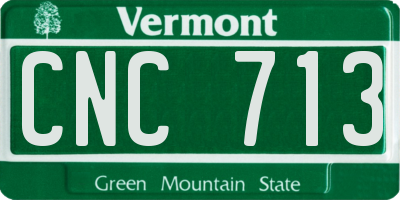VT license plate CNC713