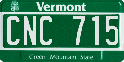 VT license plate CNC715