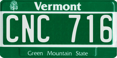 VT license plate CNC716
