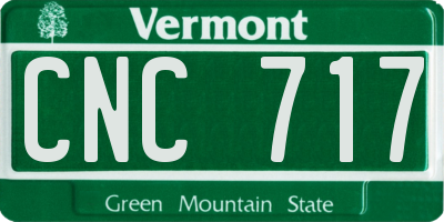 VT license plate CNC717