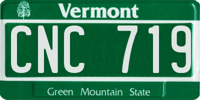 VT license plate CNC719