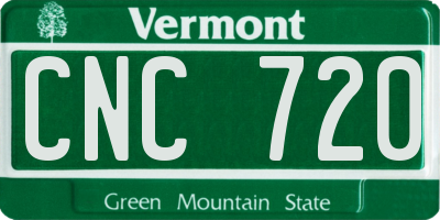 VT license plate CNC720