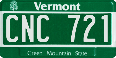 VT license plate CNC721