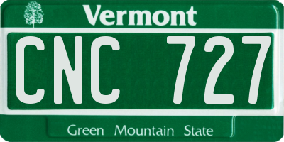 VT license plate CNC727