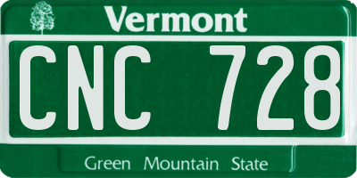 VT license plate CNC728