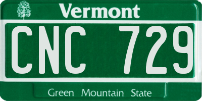 VT license plate CNC729