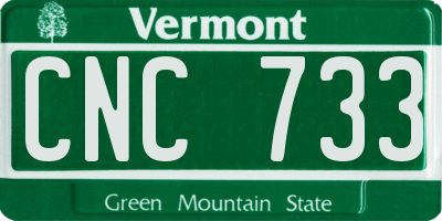 VT license plate CNC733