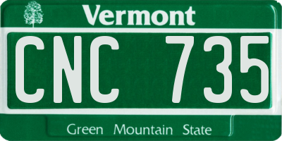 VT license plate CNC735