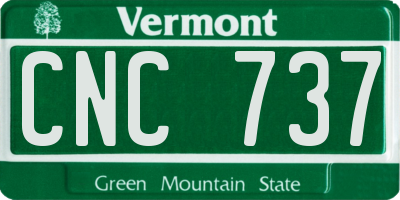 VT license plate CNC737