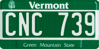 VT license plate CNC739