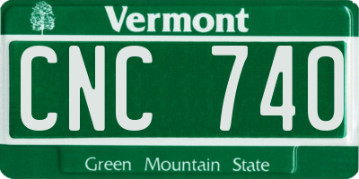 VT license plate CNC740