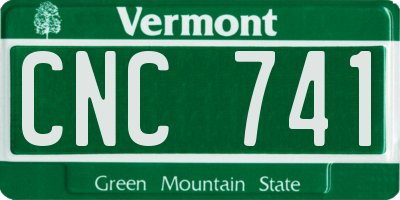 VT license plate CNC741