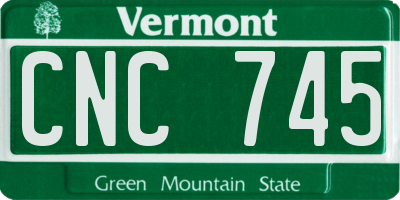 VT license plate CNC745