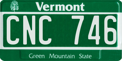VT license plate CNC746