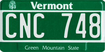 VT license plate CNC748
