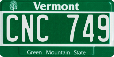 VT license plate CNC749