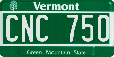 VT license plate CNC750