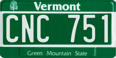 VT license plate CNC751