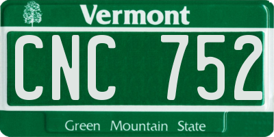 VT license plate CNC752