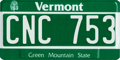 VT license plate CNC753