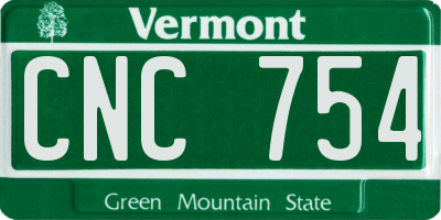 VT license plate CNC754