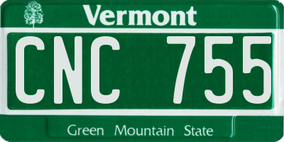 VT license plate CNC755