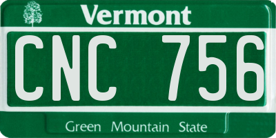 VT license plate CNC756