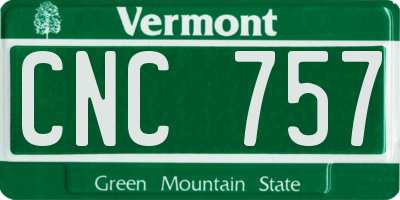VT license plate CNC757