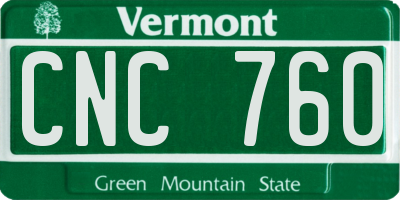VT license plate CNC760
