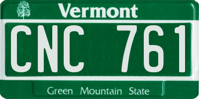 VT license plate CNC761