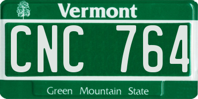 VT license plate CNC764