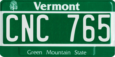VT license plate CNC765